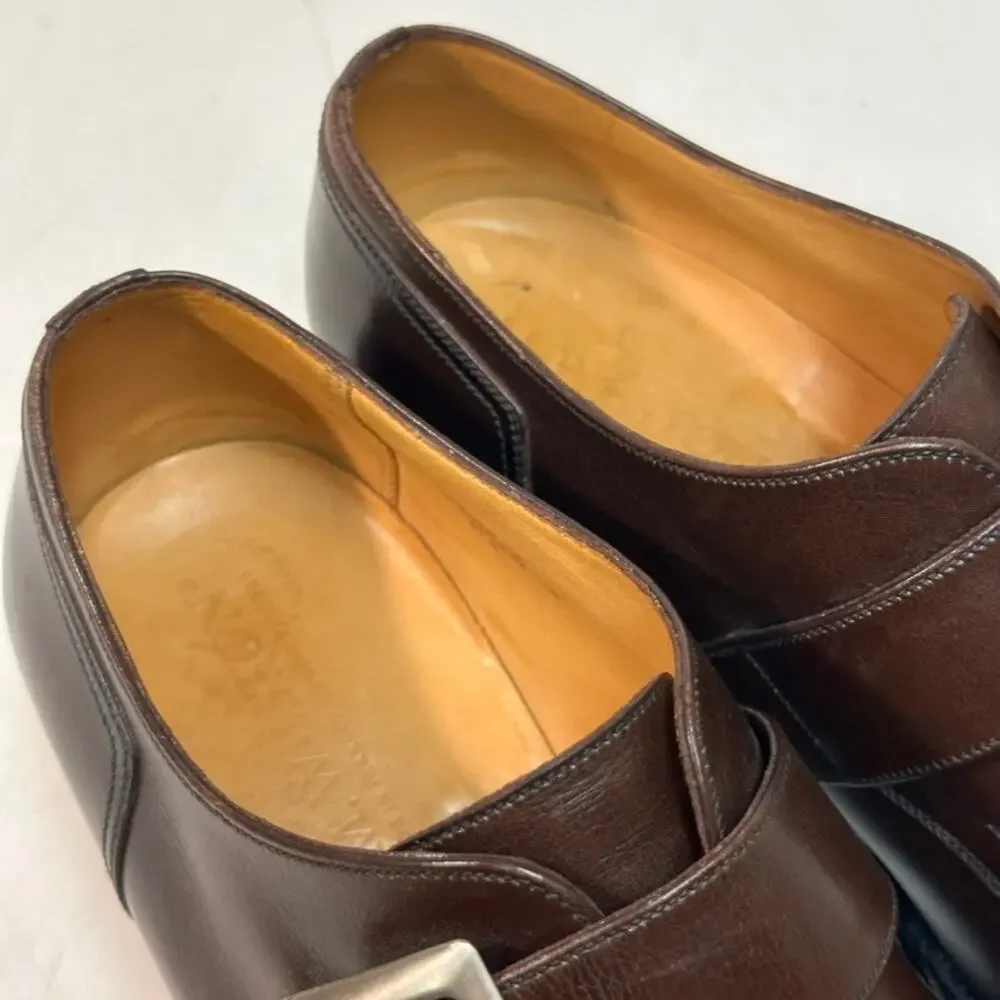 EUC J.M. Weston Beauborg Single Monk Strap Cap Toe Derby France UK 6.5 US 7.5